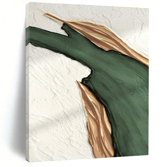 Green and Gold Abstract Shape Art for Luxury Boutique & Glamorous Dining Room DLZ2207