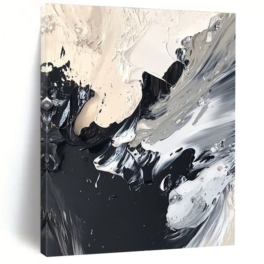 Black and White Textured Abstract for Industrial - Style Loft & Modern Art Museum STSC1277