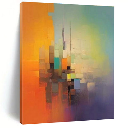 Color Block Cityscape Art for Creative Office Space & Modern Art - Themed Hotel DLZ1556