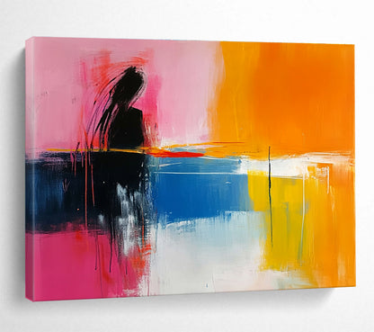 Color - Blocked Abstract Figure Art for Modern Living Room & Creative Workplace SC250