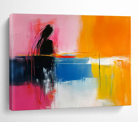 Color - Blocked Abstract Figure Art for Modern Living Room & Creative Workplace SC250