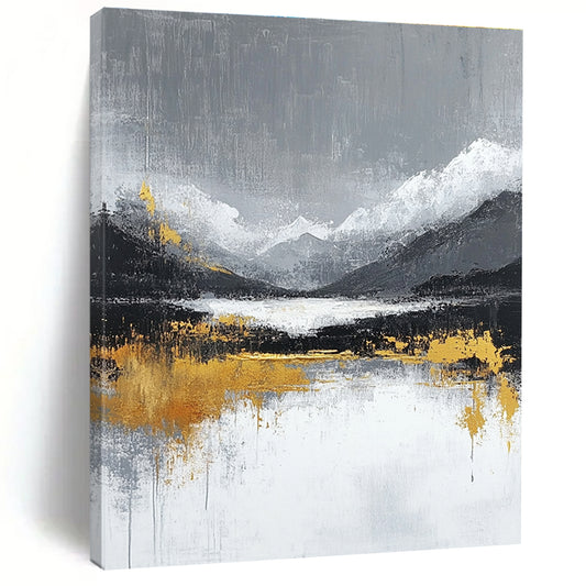 Gold - Touched Mountain Landscape for Sophisticated Home Library & Luxury Hotel Suite STSC224