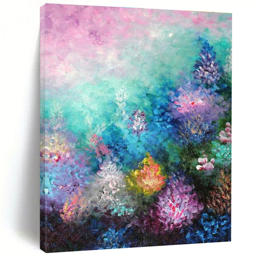 Colorful Floral Abstract Art for Bridal Boutique Fitting Areas DLZ0065