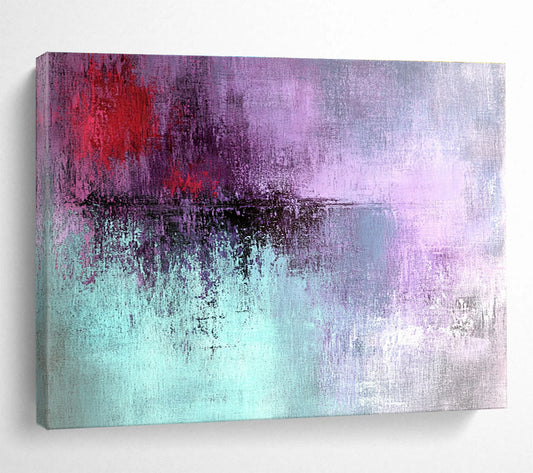 Purple - Red - Teal Abstract Art for Bohemian Living Room & Creative Studio SC221