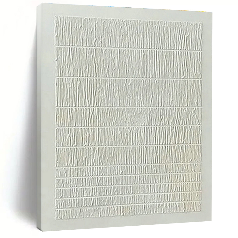 White Textured Abstract Art for Minimalist Gallery & Home Bedroom DLZ1136