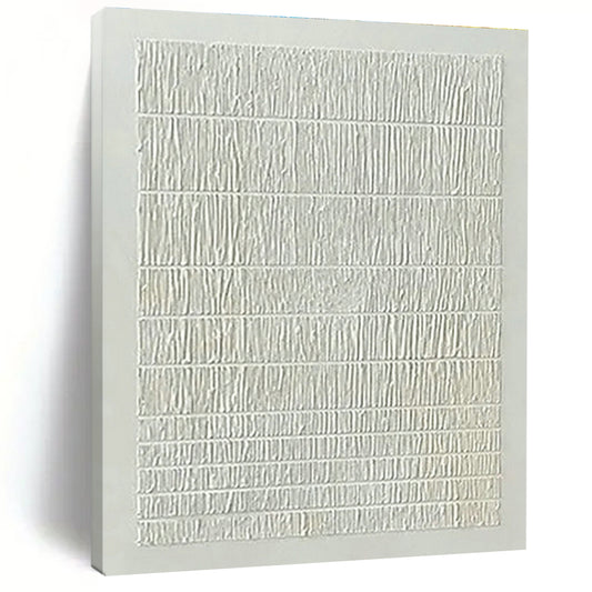 White Textured Abstract Art for Minimalist Gallery & Home Bedroom DLZ1136