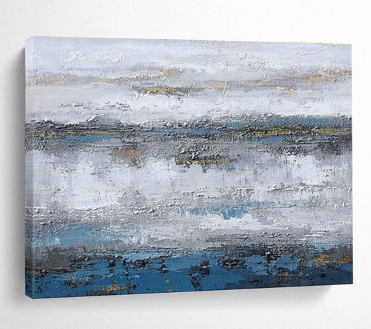 Gray - Blue - Gold Abstract for Luxury Hotel Lobby DLZ2993