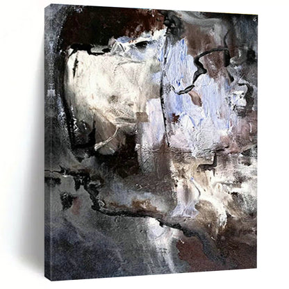 Gray - Brown Abstract Art for Industrial - Style Loft Bedroom Walls DLZ0048