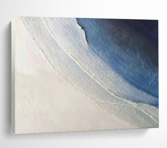 Blue - White Abstract Art for Minimalist Home Bedroom Relaxation Zones DLZ3278