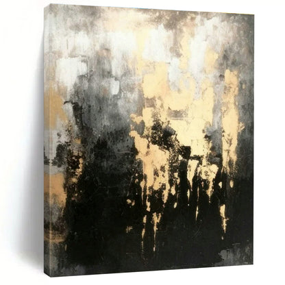 Gold - Gray Abstract Art for High - End Boutique & Art Deco Home DLZ1804