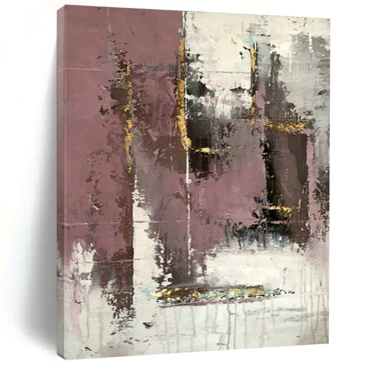 Pink - Gold Abstract Art for Living Room & Dining Room DLZ0556