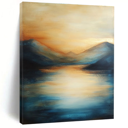 Sunset Mountain Reflection Art for Lakeside Home & Hotel Dining Area STSC092