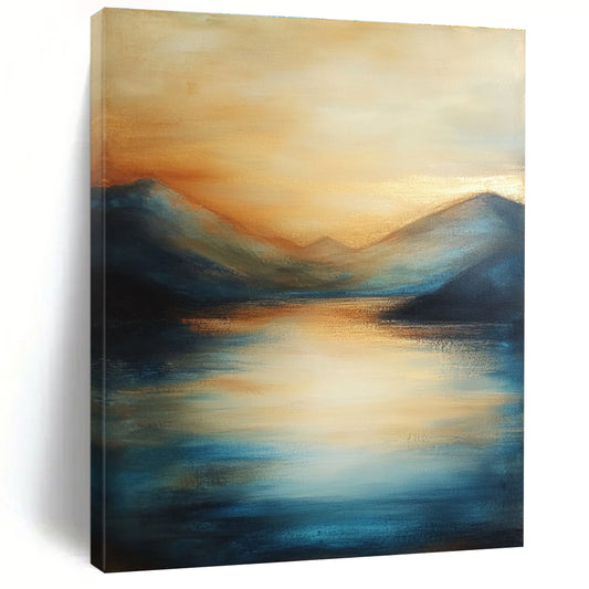Sunset Mountain Reflection Art for Lakeside Home & Hotel Dining Area STSC092