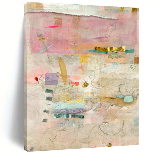 Pink - Gold Collage Art for Luxury Bridal Salon Interiors DLZ0146