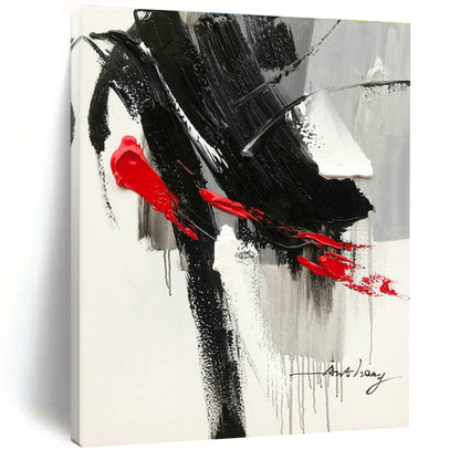 Black - Red Abstract Art for High - Energy Fitness Studio & Avant - Garde Gallery DLZ0797
