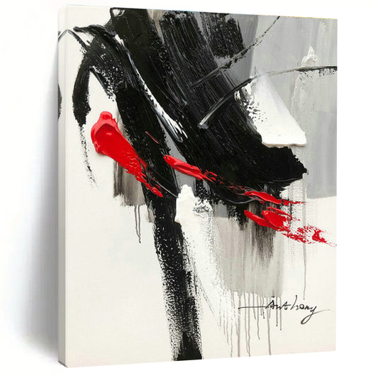 Black - Red Abstract Art for High - Energy Fitness Studio & Avant - Garde Gallery DLZ0797