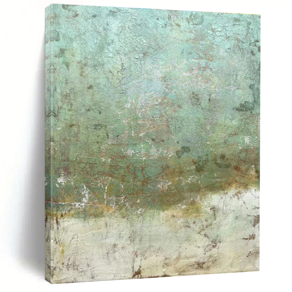 Textured Teal and Brown Art for Bohemian Café & Eclectic Living Room DLZ2212