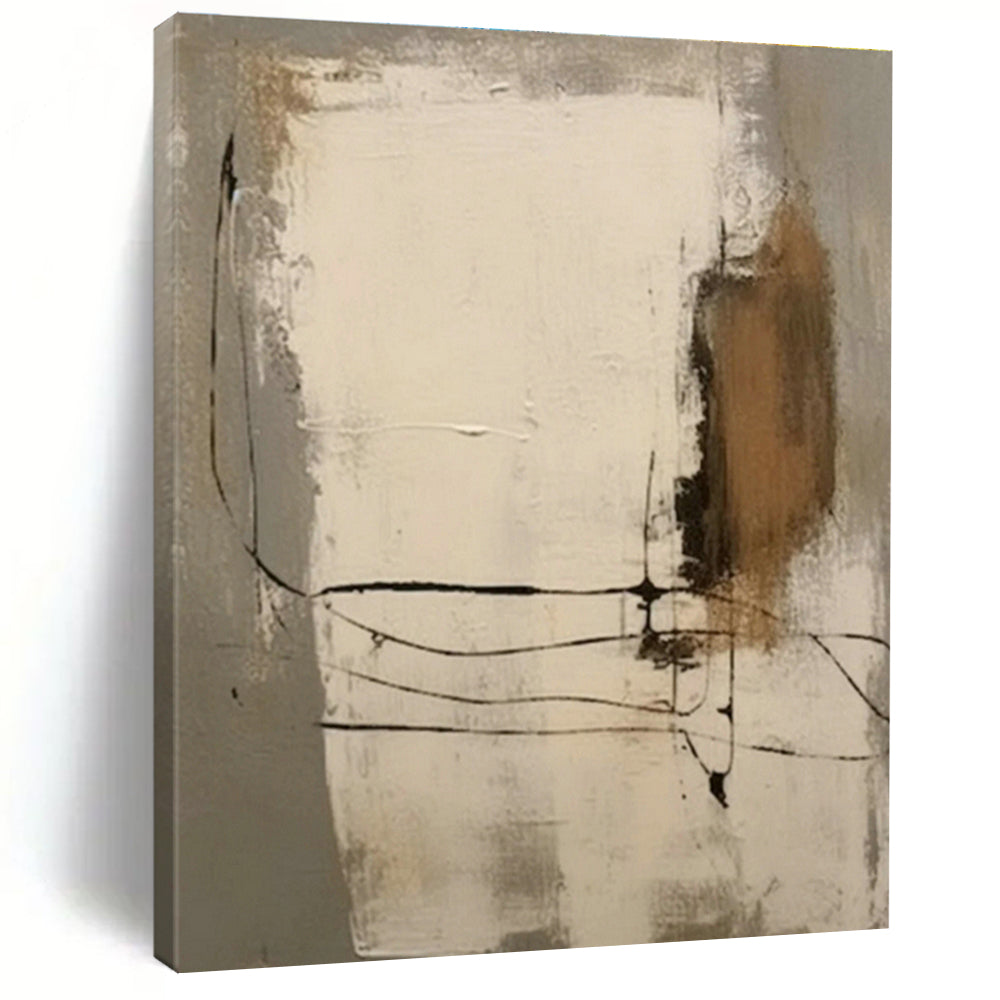 Neutral Geometric Abstract Art for Industrial - Chic Loft & Contemporary Art Gallery DLZ0856