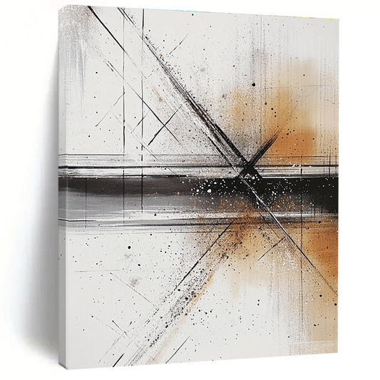 Black, White, and Brown Abstract for Industrial Loft & Art Gallery Corridor STSC321