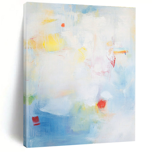 Light Blue and Colorful Abstract for Coastal Home Bedroom & Art Café STSC401