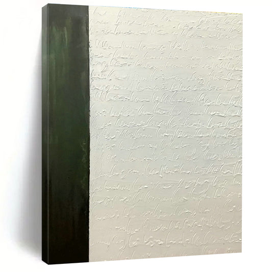 Green - White Calligraphy Relief Art for Home Library & Vintage Café DLZ1188