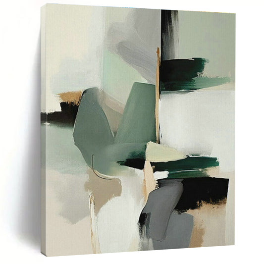 Green Geometric Abstract Art for Eco - Friendly Home & Modern Office Break Room DLZ1626