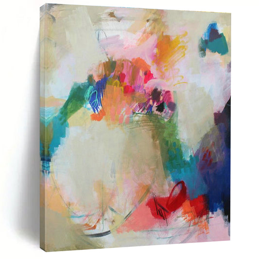 Colorful Floral Abstract Art for Bohemian - Style Cafés DLZ0150