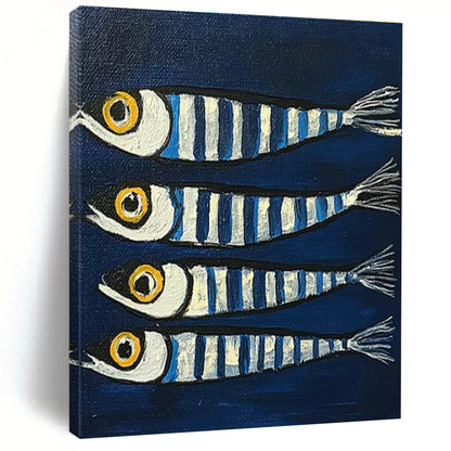 Striped Fish Art for Coastal Kitchen & Nautical - Themed Bar DLZ2100