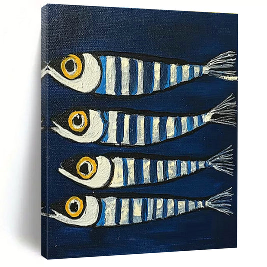 Striped Fish Art for Coastal Kitchen & Nautical - Themed Bar DLZ2100