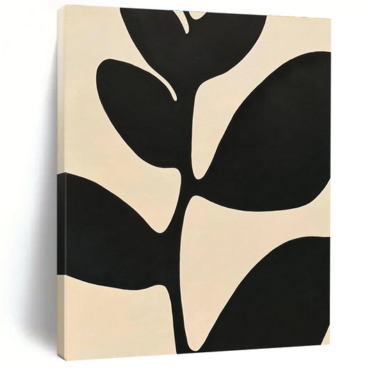 Black Leaf Silhouette Art for Minimalist Living Room & Botanical Spa STSC1080