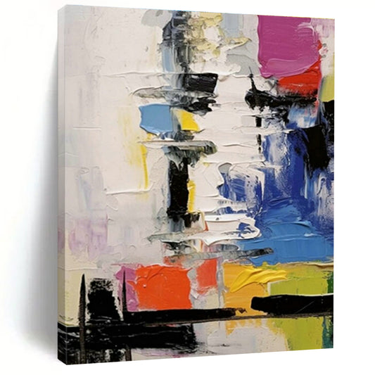 Colorful Layered Abstract Art for Artistic Community Center & Energetic Dance Studio DLZ1565