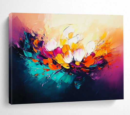 Colorful Flower Burst Art for Romantic Wedding Venue & Bohemian Living Room SC320