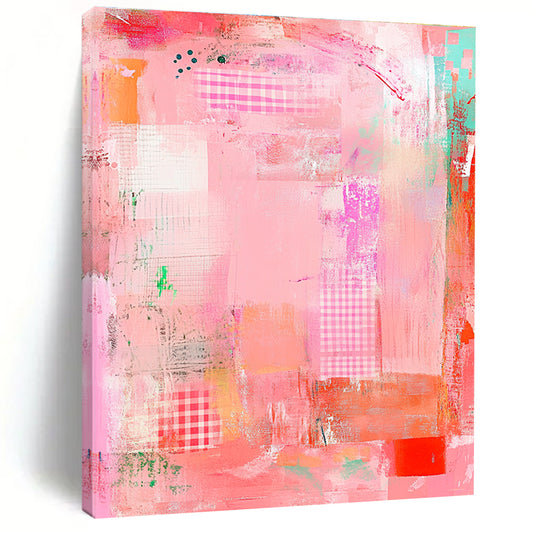 Pink Patchwork Abstract for Girly Bedroom & Fashion Boutique STSC830