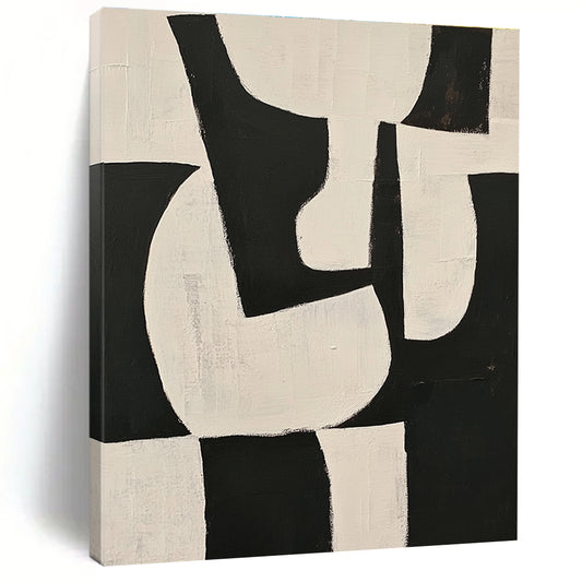 Small Black and White Geometric Abstract for Compact Study & Gallery - Style Hallway STSC329