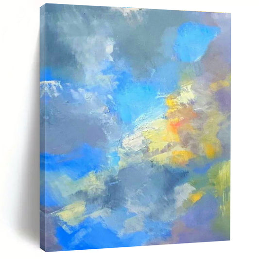 Blue - Yellow Abstract Art for Living Room & Cottage DLZ0336