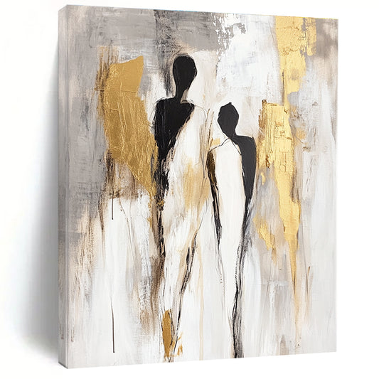 Abstract Figures with Gold Accents for Modern Living Room & Luxury Hotel Suite STSC440