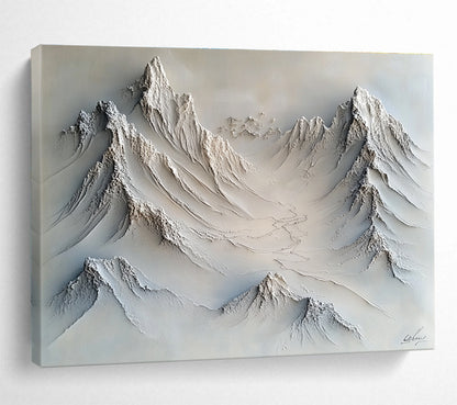 3D White Mountain Sculpture Art for Luxury Ski Lodge & Nature - Lover’s Home SC509