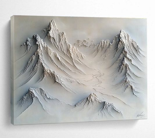 3D White Mountain Sculpture Art for Luxury Ski Lodge & Nature - Lover’s Home SC509