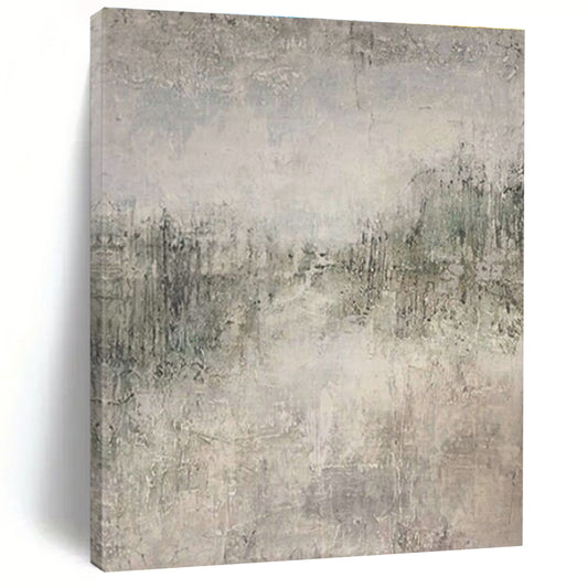 Gray - White Textured Abstract Art for Contemporary Art Lounge & Minimalist Bedroom DLZ1856