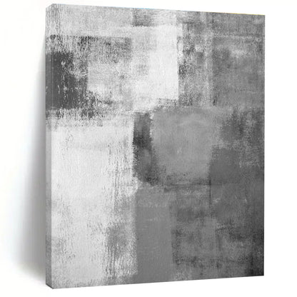 Gray - White Square Abstract Art for Minimalist Studio & Nordic - style Bedroom DLZ0569
