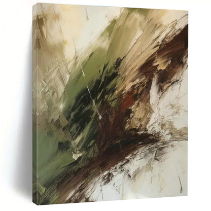 Green - Brown Abstract Art for Rustic Home Cabin & Eco - Friendly Art Space DLZ1708