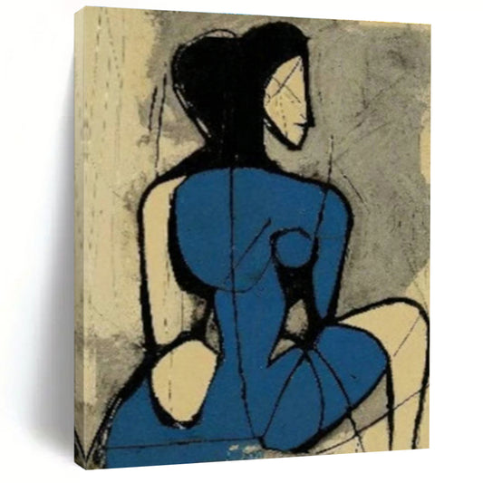 Abstract Blue Figure Art for Modern Art Gallery & Bohemian - Inspired Bedroom DLZ1424