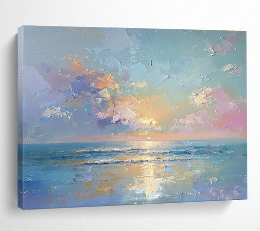 Colorful Seaside Sunset Art for Lively Coastal Home DLZ2747