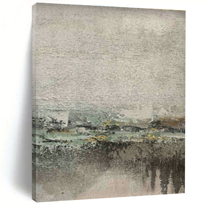Gray - Green Abstract Landscape for Contemporary Art Museum & Eco - Friendly Home Living Room DLZ0889
