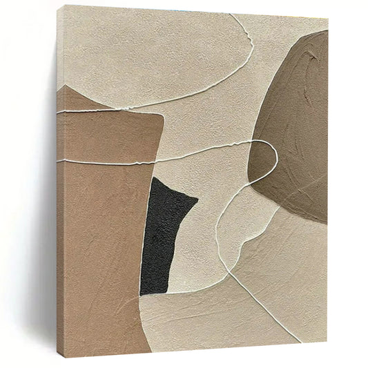 Beige - Brown Geometric Line Art for Scandinavian Design Studio & Neutral - Toned Yoga Studio DLZ1499