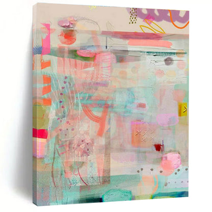 Fresh Collage Abstract Art for Beach House Bedroom Accent Walls DLZ0089
