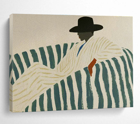 Striped Sofa Figure Art for Mid - Century Modern Living Rooms DLZ2613