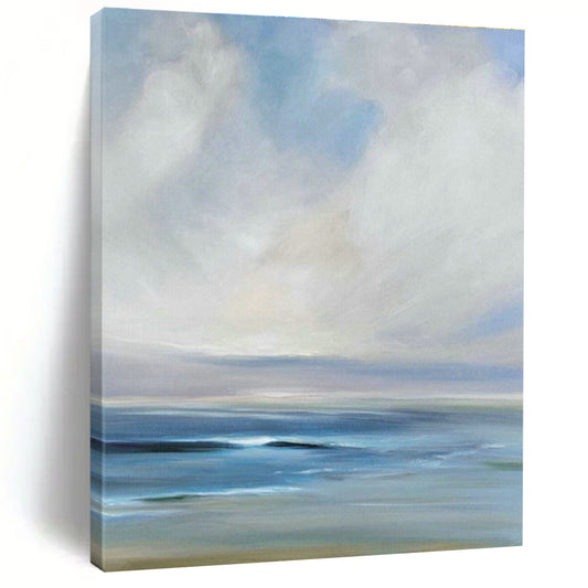 Gentle Wave Sea Art for Coastal Cottage Bedroom & Seaside Wellness Spa DLZ0964