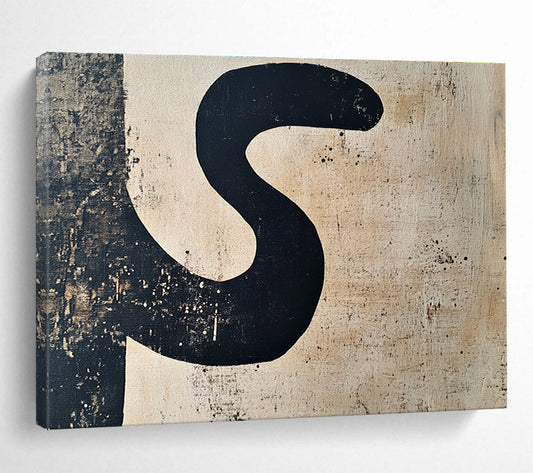 Abstract Black “S” Art for Industrial - Style Café & Modern Art Studio SC501