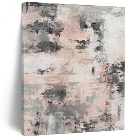 Pink - Gray Abstract Art for Minimalist Home Office Desksides DLZ0068